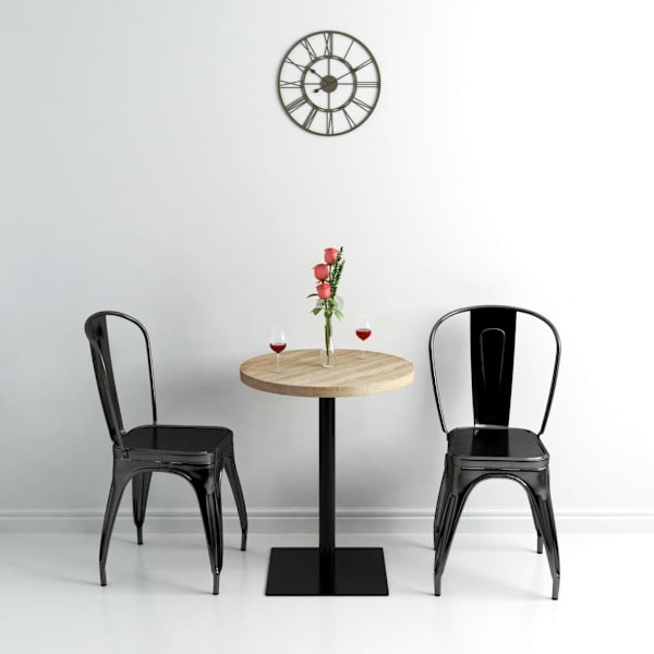 vidaXL Bistrobord MDF och stål rund 60x75 cm ekfärgad Beige
