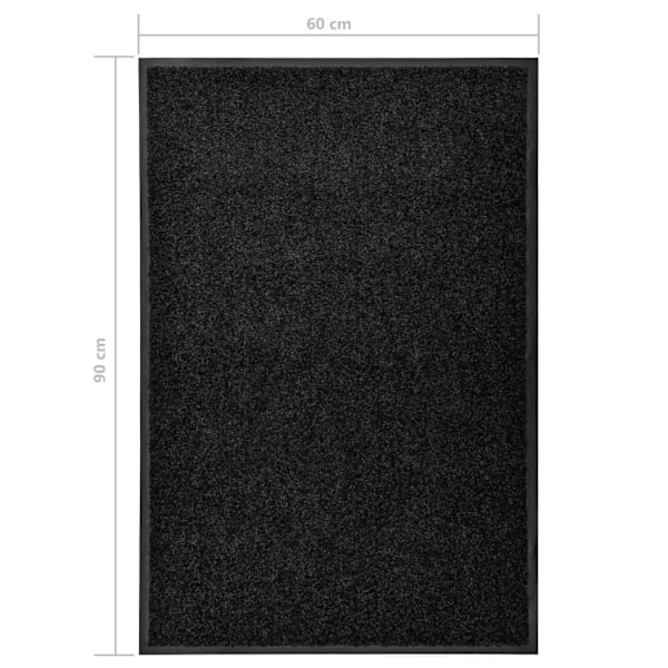 vidaXL Dörrmatta tvättbar svart 60x90 cm Svart