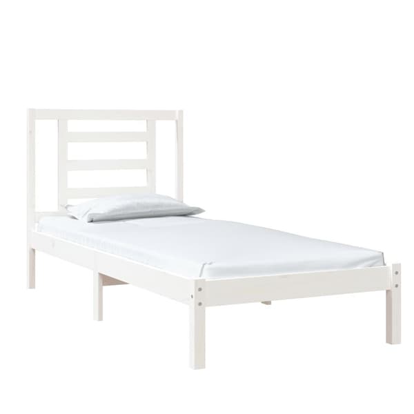 vidaXL Sängram vit massivt trä 75x190 cm Vit