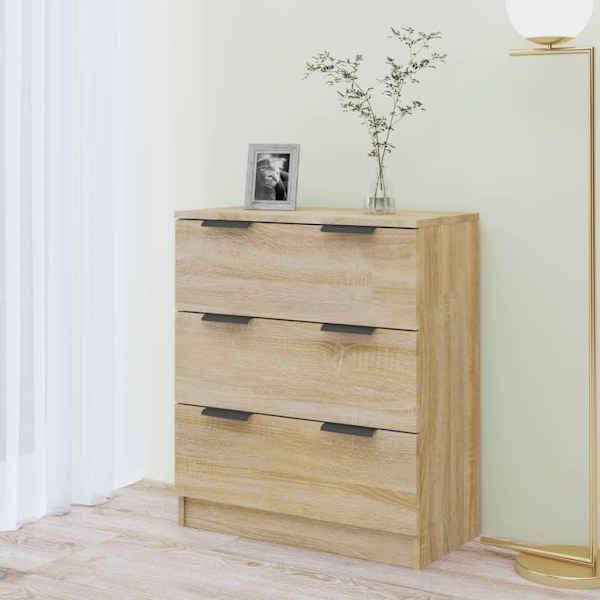 vidaXL Byrå sonoma-ek 60x30x70 cm konstruerat trä Brun