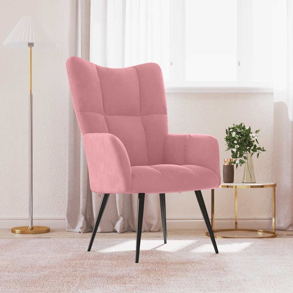 vidaXL Vilstol rosa sammet Rosa