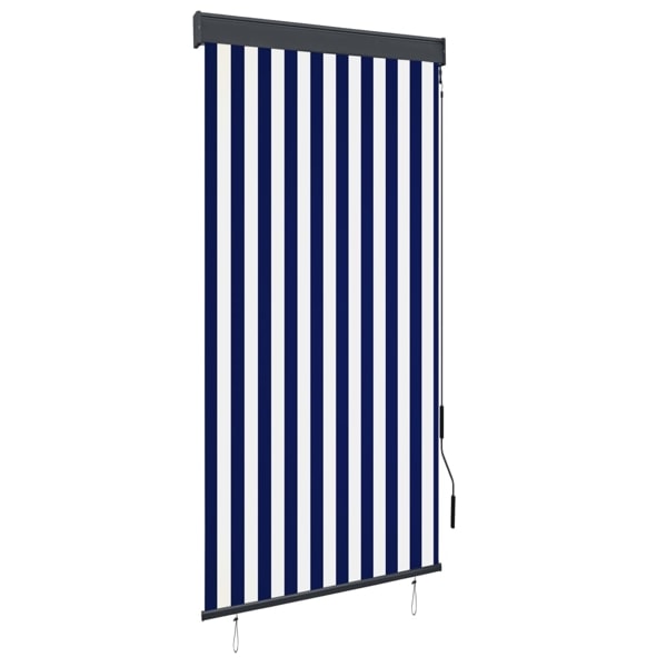 vidaXL Rullgardin utomhus 100x250 cm blå och vit Blå