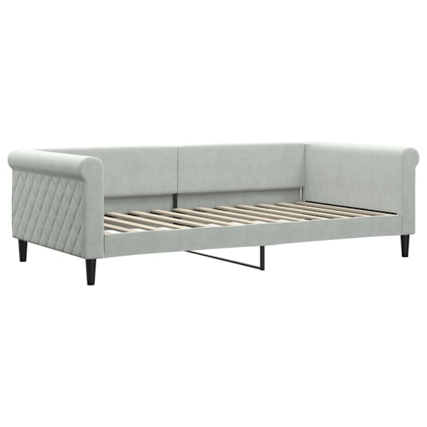 vidaXL Dagbädd ljusgrå 100x200 cm sammet Grå