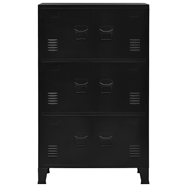 vidaXL Industriellt förvaringsskåp svart 75x40x120 cm stål Svart