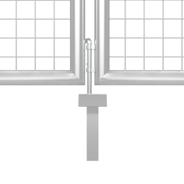 vidaXL Trädgårdsgrind stål 350x100 cm silver Silver