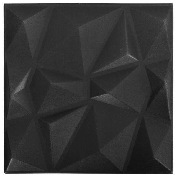 vidaXL 3D Väggpaneler 24 st 50x50 cm diamant svart 6 m² Svart