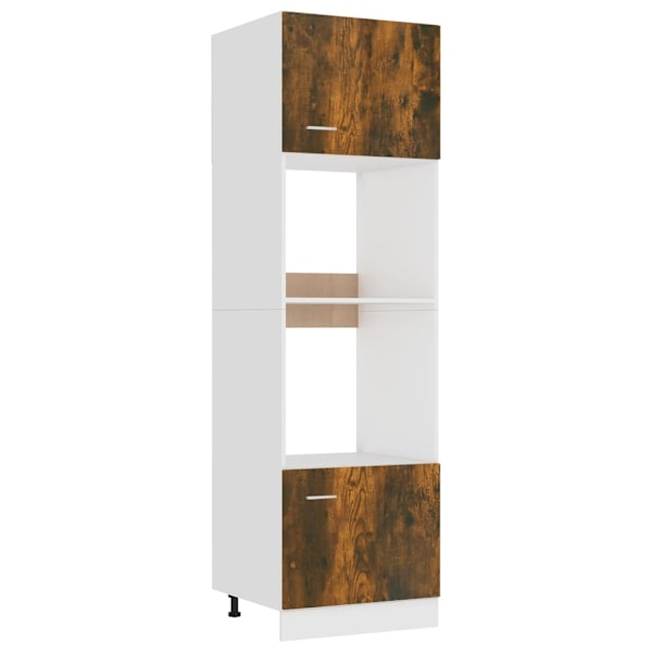 vidaXL Skåp för mikrovågsugn “Lyon” rökfärgad ek 60x57x207 cm Brun