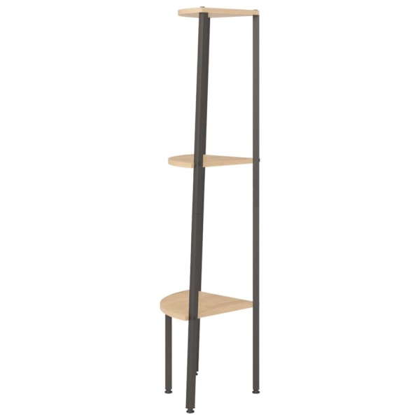 vidaXL Hörnhylla 3 hyllplan ljusbrun och svart 45,5x31,5x120 cm Brun