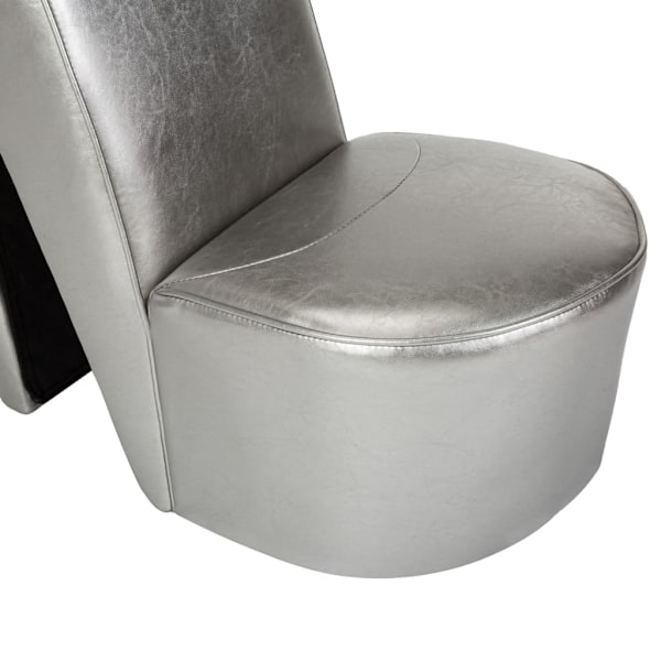 vidaXL Stol klacksko silver konstläder Silver