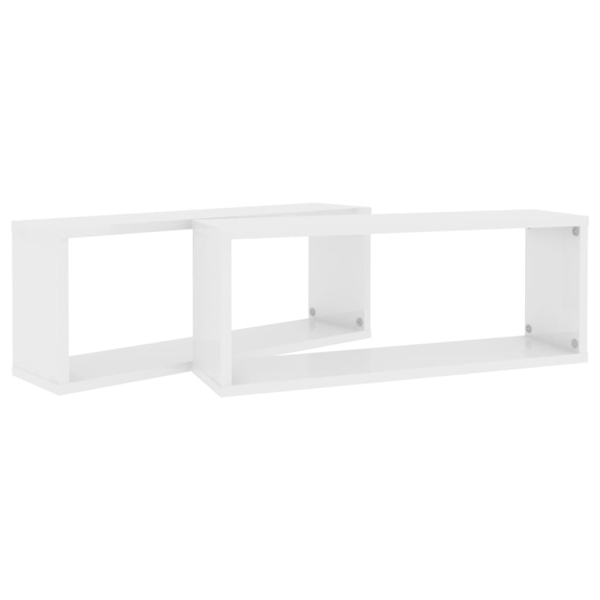 vidaXL Vägghylla kubformad 2 st vit 60x15x23 cm konstruerat trä Vit