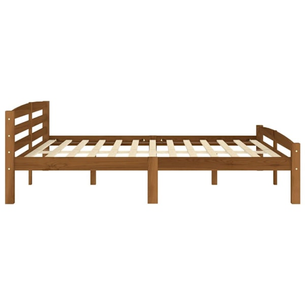 vidaXL Sängram honungsbrun massiv furu 180x200 cm Brun