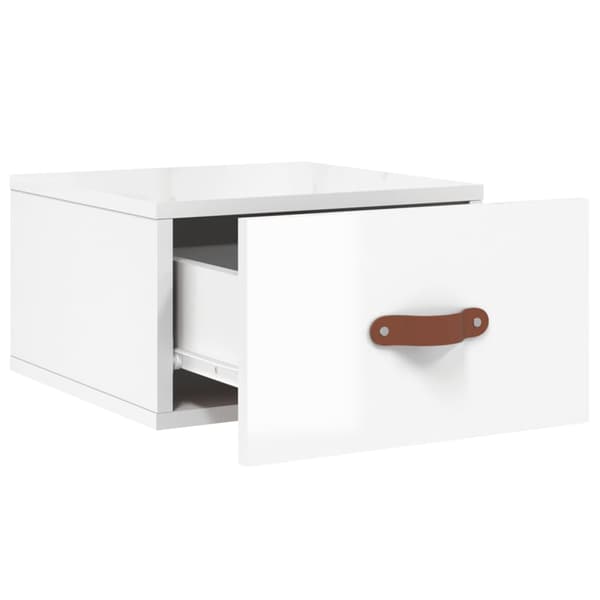 vidaXL Väggmonterade sängbord 2 st vit högglans 35x35x20 cm Vit