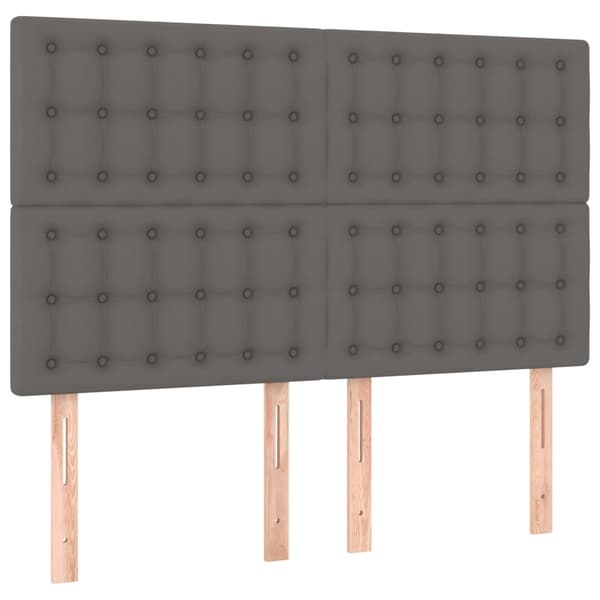 vidaXL Ramsäng med bäddmadrass grå 140x190 cm konstläder Grå