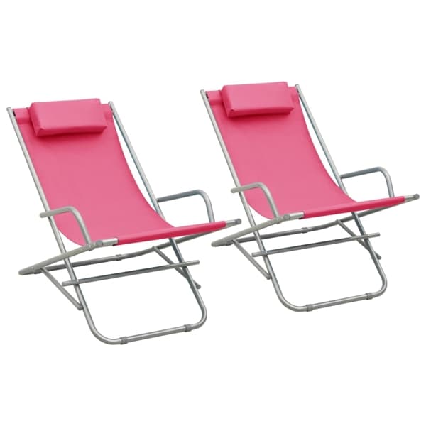 vidaXL Gungstolar 2 st stål rosa Rosa