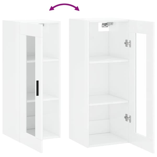 vidaXL Väggskåp vit högglans 34,5x34x90 cm Vit