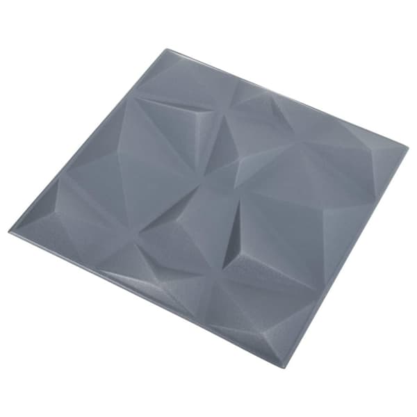 vidaXL 3D-väggpaneler 12 st 50x50 cm diamant grå 3 m² grå