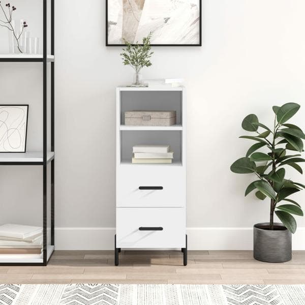 vidaXL Skänk vit 34,5x34x90 cm konstruerat trä Vit