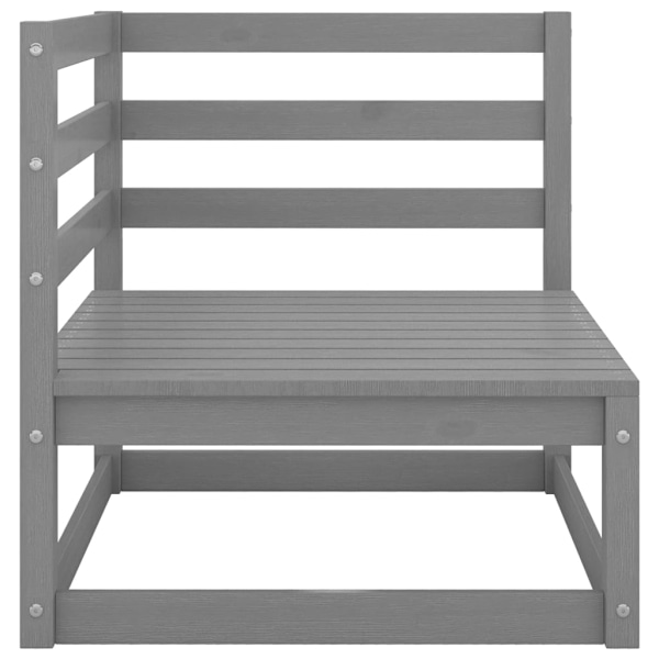 vidaXL Trädgårdssoffa 2-sits med dynor Grå massiv furu grå