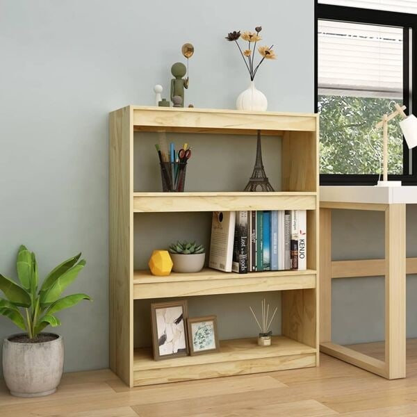 vidaXL Bokhylla/rumsavdelare 100x30x103 cm furu Brun