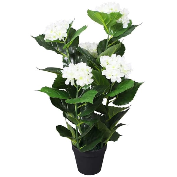 vidaXL Konstväxt Hortensia med kruka 60 cm vit Vit