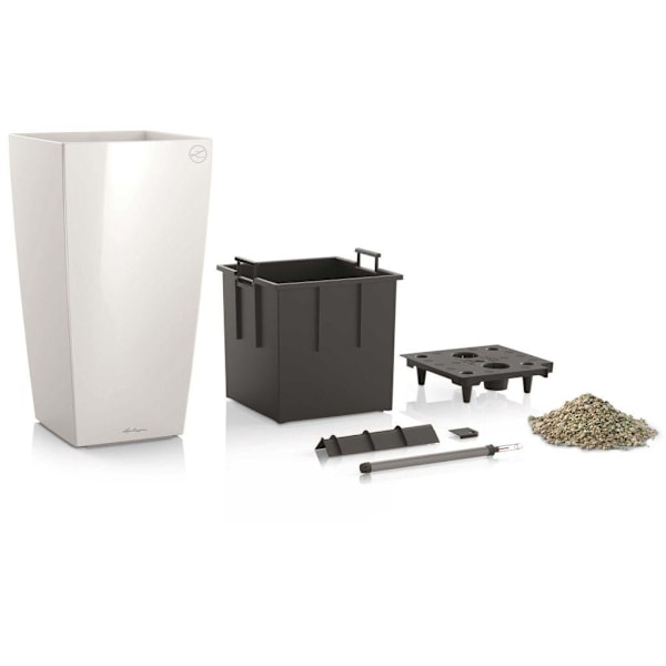 LECHUZA Blomkruka Cubico 30 ALL-IN-ONE vit högglans 18181 Vit