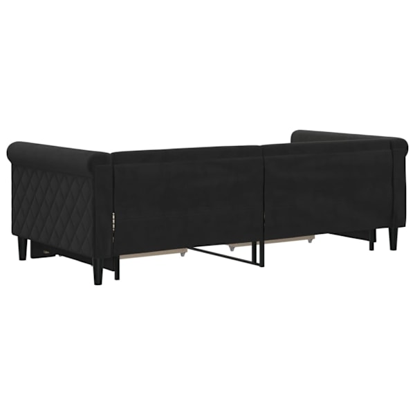 vidaXL Dagbädd utdragbar med lådor svart 90x190 cm sammet Svart