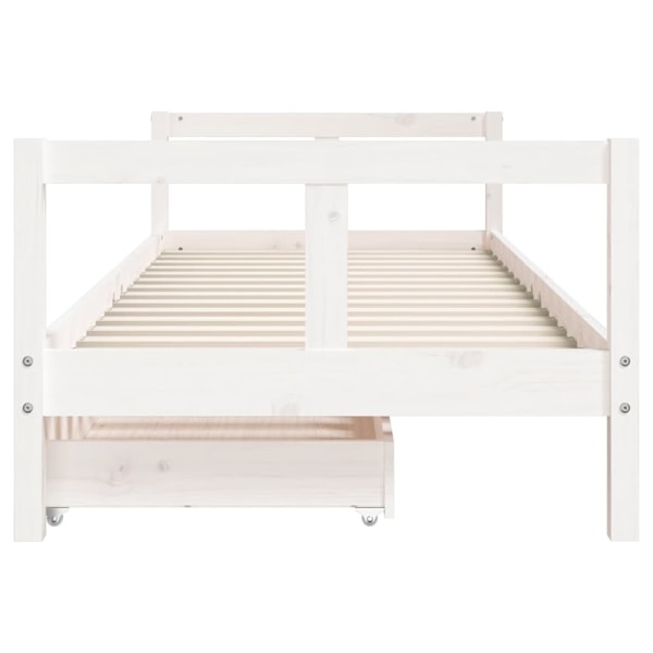 vidaXL Sängram för barnsäng m. lådor vit 80x200 cm massiv furu Vit