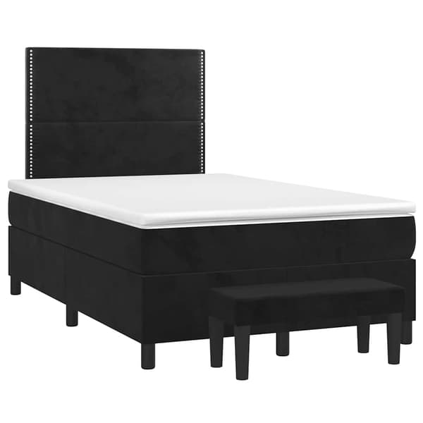 vidaXL Ramsäng med madrass svart 120x190 cm sammet Svart