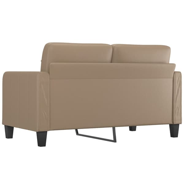 vidaXL 2-sitssoffa cappuccino 140 cm konstläder Brun