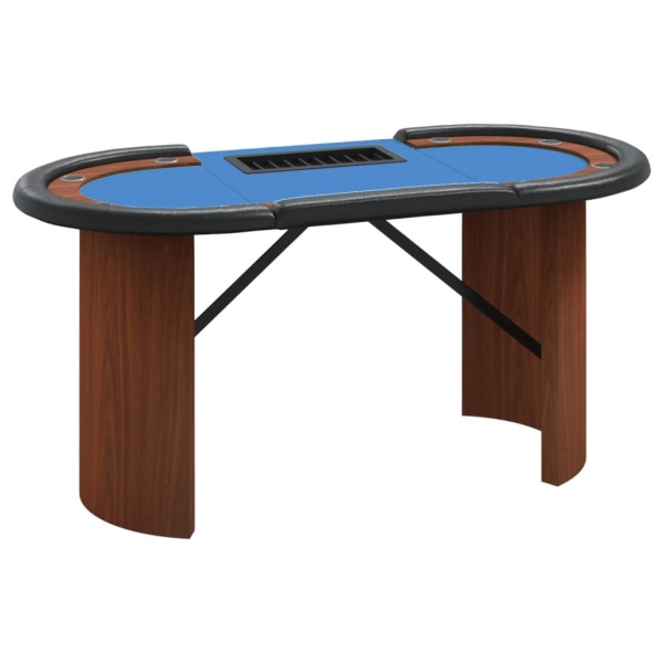 vidaXL Pokerbord med markerhållare 10 spelare 160x80x75 cm blå Blå