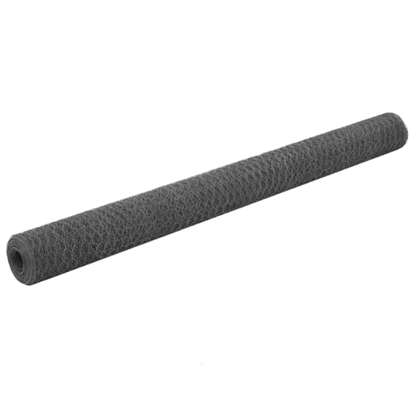 vidaXL Hönsnät stål med PVC-beläggning 25x1,5 m grå grå
