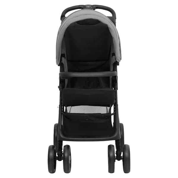 vidaXL Barnvagn 3-i-1 ljusgrå och svart stål grå