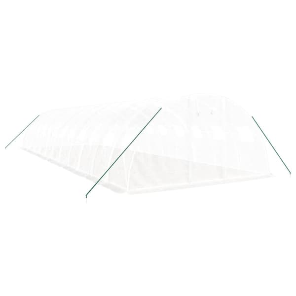 vidaXL Växthus med stålram vit 48 m² 12x4x2 m Vit