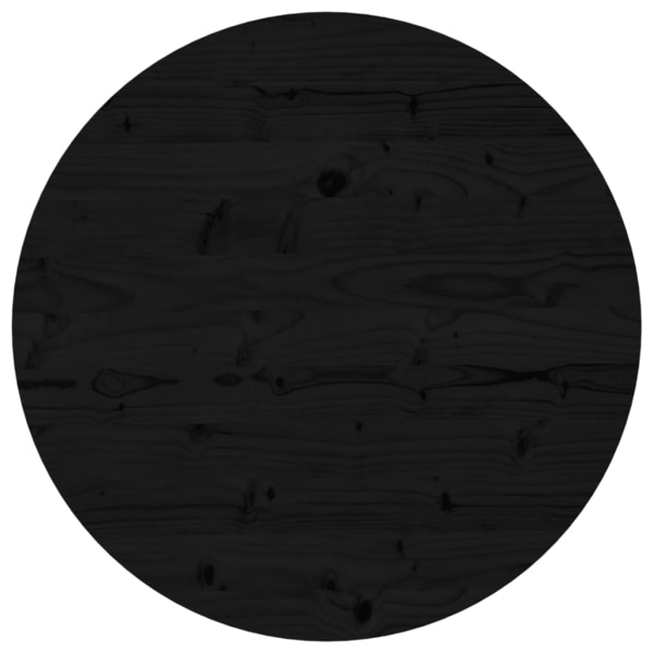vidaXL Bordsskiva rund svart Ø60x3 cm massiv furu Svart