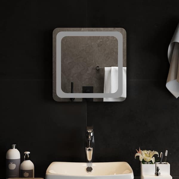 vidaXL Badrumsspegel LED 40x40 cm Transparent