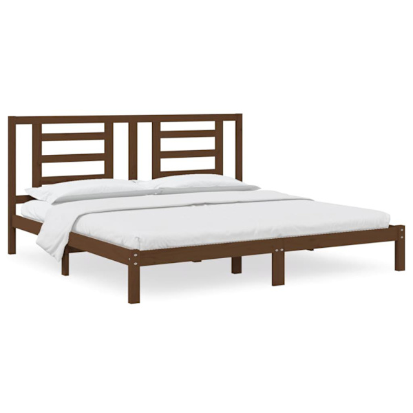vidaXL Sängram honungsbrun massiv furu 200x200 cm Brun