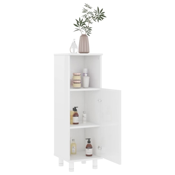 vidaXL Badrumsskåp vit högglans 30x30x95 cm konstruerat trä Vit
