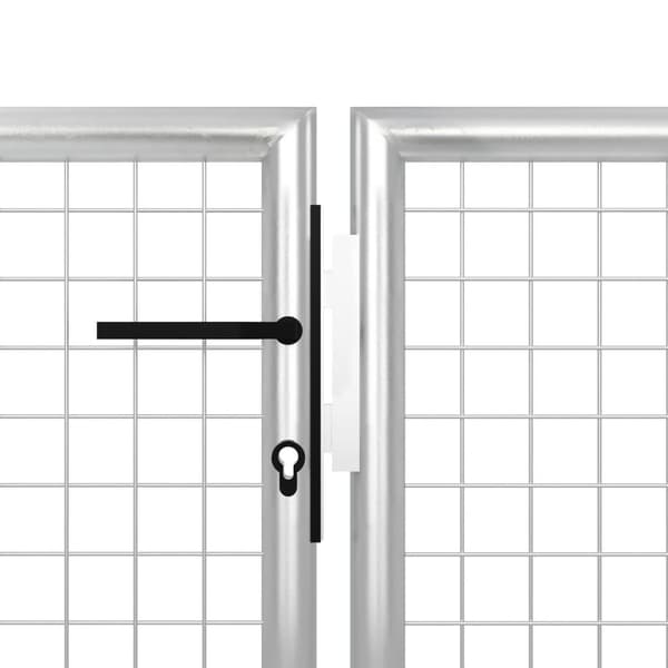 vidaXL Trädgårdsgrind stål 350x75 cm silver Silver