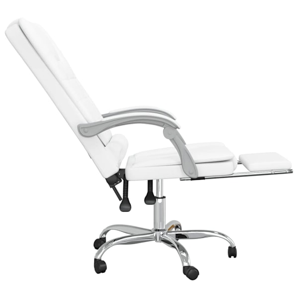 vidaXL Kontorsstol med massage vit konstläder Vit