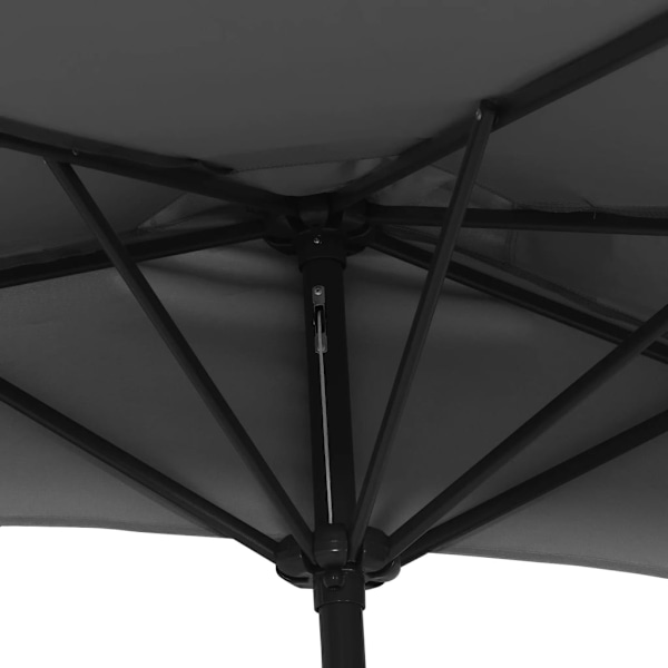 vidaXL Balkongparasoll med aluminiumstång svart 300x155x223 cm halvt Svart