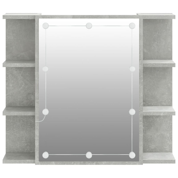 vidaXL Spegelskåp med LED betonggrå 70x16,5x60 cm Grå