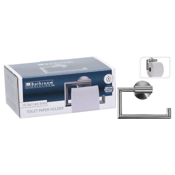 Bathroom Solutions Toalettpappershållare 15,5x6,5x11 cm Silver