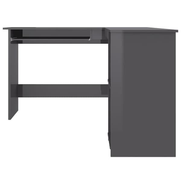 vidaXL Skrivbord L-format grå högglans 120x140x75 cm konstruerat trä grå
