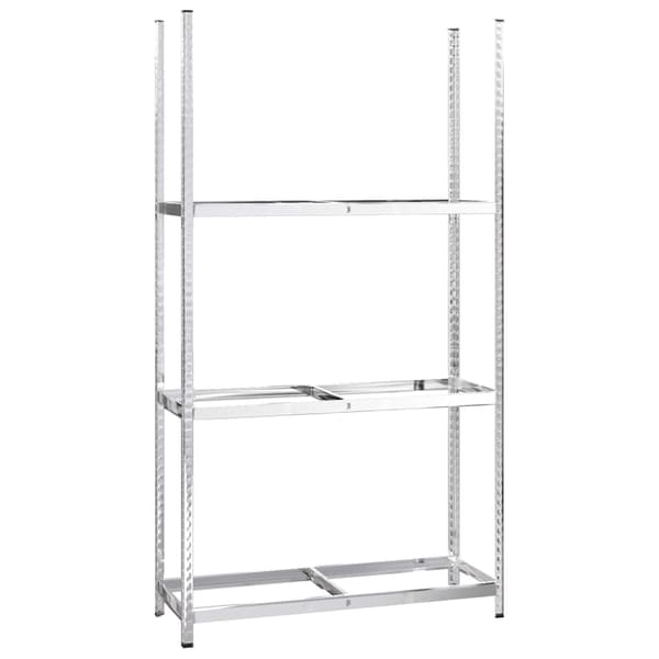 vidaXL Däckställ 3 hyllplan silver 3 st 110x40x200 cm stål Silver
