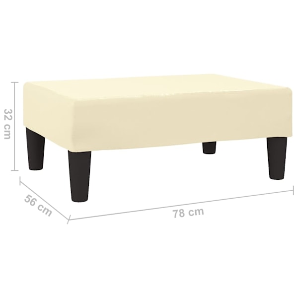 vidaXL Fotpall gräddvit 78x56x32 cm konstläder Creme