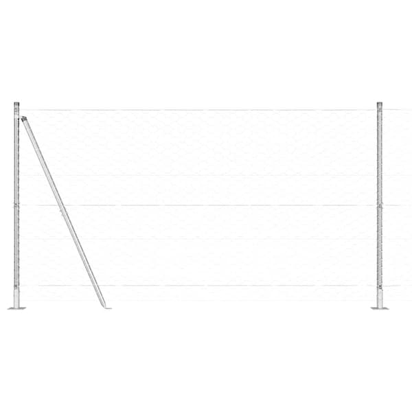 vidaXL Hexagonal stängsel med betongfundament 100 x 1,2 m Silver Mesh Silver