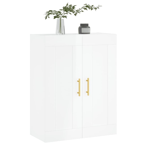 vidaXL Väggskåp vit högglans 69,5x34x90 cm konstruerat trä Vit