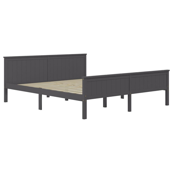vidaXL Sängram grå massiv furu 200x200 cm Grå