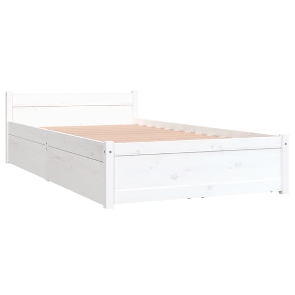 vidaXL Sängram med lådor vit 90x190 cm Vit