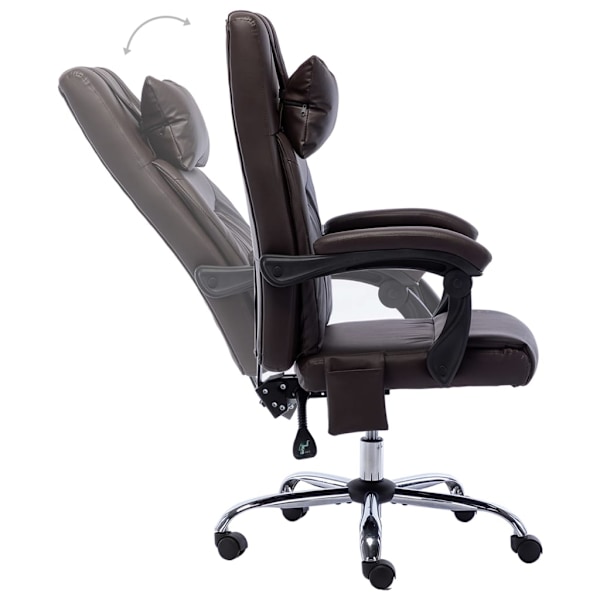 vidaXL Massagekontorsstol brun konstläder Brun